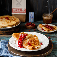 Дрожжевые блины на цельнозерновой муке