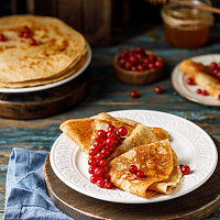 Дрожжевые блины на цельнозерновой муке